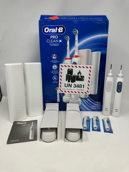 Image of Oral-B Pro Clean X Rechargeable Electric Toothbrush (2 Pack + 3 Brush Heads)