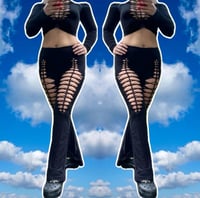 Image 1 of Slit Weave Flare Pants ONLY Made To Order 