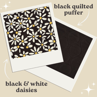 Image 1 of Black Daisy / Black Puffer Coat