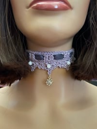 Image 1 of Moonlit Web Choker – With Spider & Web Pendant