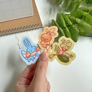 Image of Gen 3 Starter Pokémon Waterproof Stickers