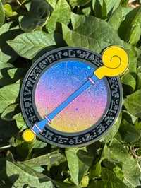 Image 2 of Dark Magical Circle & Magician Girl Wand Deluxe Hard Enamel Pin - 2.5 Inch