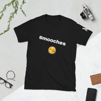 Image 2 of MamaFe's White Font "Smooches" Short-Sleeve Unisex T-Shirt