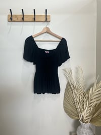 Image 2 of Izzy Roughed Top In White & Black