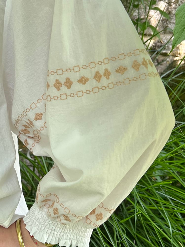 Image of Blouse Bohème "LARA" Ivoire Brodé T1 - T2 -T3