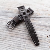 Image 3 of Vintage Heuer / Omega style Rally strap - Dark Grey