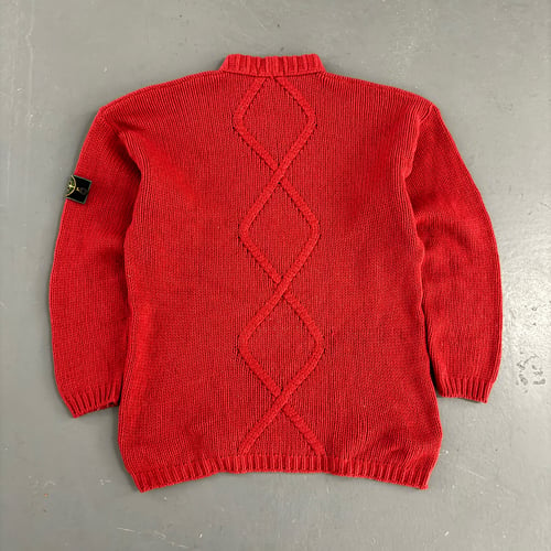 Image of 1980s Stone Island heavyweight wool fisherman knit, size XL