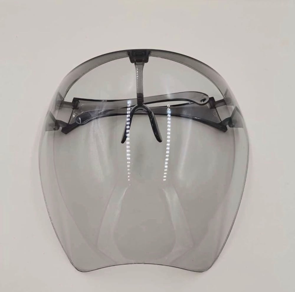 Image of Transparent Colored Shield Face Mask-Grey