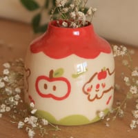 Image 1 of 'Silly Apple Kitty' Bud Vase