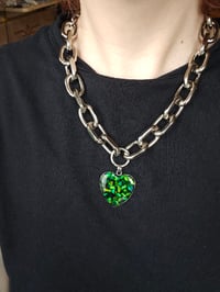 Image 7 of Beetle wing chunky chain necklace