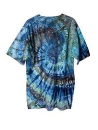Image 5 of L Adult 100% Combed Cotton T-Shirt in Cool Spiral Ice Dye 