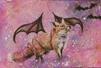 ‘Batty Fox’ Embellished Art Print