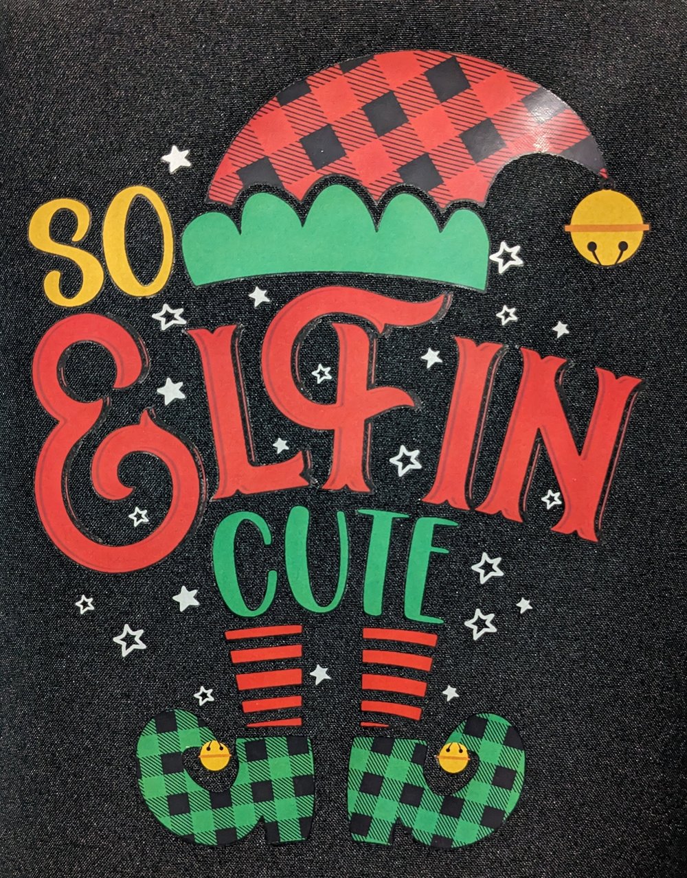 Image of So Elfin Cute Christmas Apron (black)