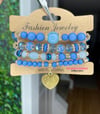 Dark blue beaded bracelet set 