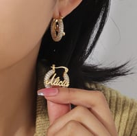 Image 5 of Mini Custom Gold Diamond Hoops