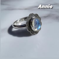 Image 1 of 'Annie' Moonstone Raindrop Ring Sterling Silver - Size S (US 9)