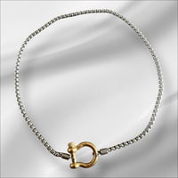 Image 1 of  Silver Horse Shoe Necklace - Mixed Metal 