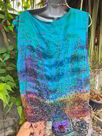 Image 6 of Mykonos sari jewel oversized waistcoat / top 10-18 red turquoise