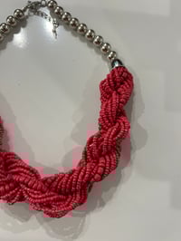Image 2 of red twist bead necklace 
