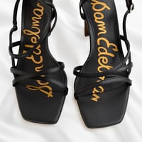 Image 3 of NWOT Sam Edelman Womens 9.5 Ankle Strap Sandal Black Open Toe Heel