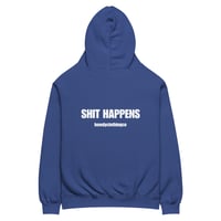 Image 2 of Shit Happens- oversized blue hoodie 