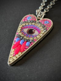 Image 2 of Mystic Eye Heart Necklace -  Pink with Neon