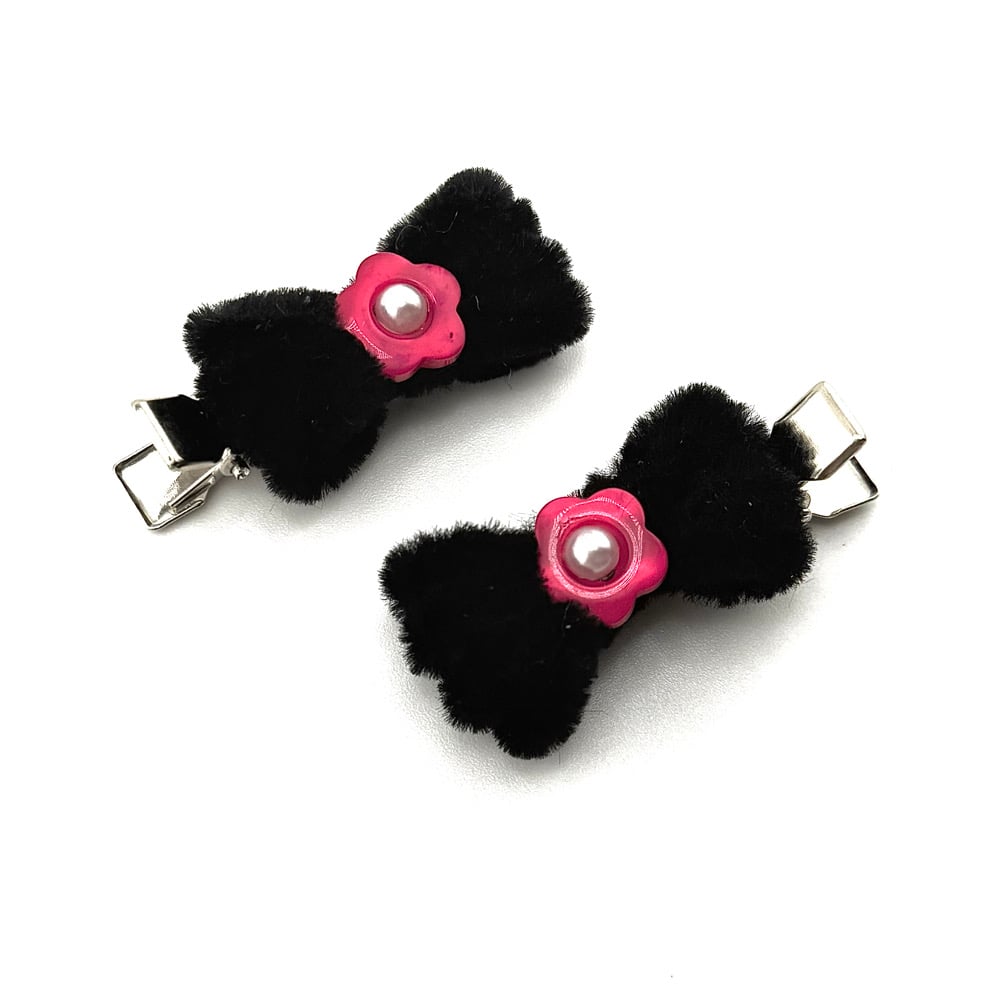 Image of Baby Fuzzy Bow Clips