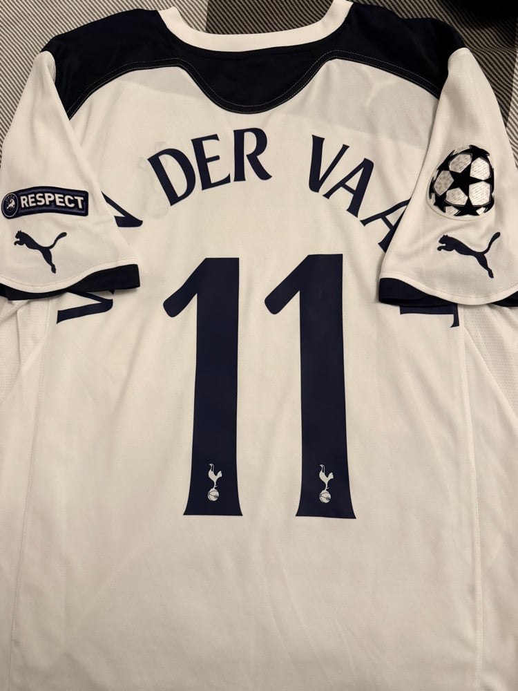 Image of Tottenham Hotspur “VAN DER VAART 11” 2010/11 Home Cup Shirt + UCL patches (M)