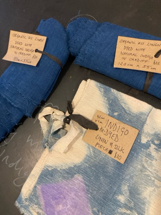 Image of Linen indigo dyed cloth