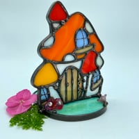 Image 5 of Orange Mushroom House Candle Holder 