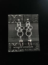 Image of teeth chainmail earrings