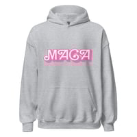 Image 2 of MAGA Make America Great Again Hot Pink Barbie Retro Unisex Hoodie Trump 2024