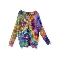 Image 1 of 1XL/2XL Forager Pocket Sweater in Earthy Rainbow Geode Ice Dye