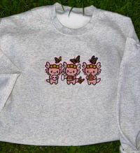 Image 2 of Axolotl de los Muertos- Dia de Los Muertos Embroidered Top