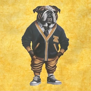 Image of Aggie Polo Bulldog TieDye Gold