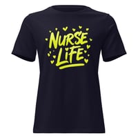 Image 2 of Nurse Life Shirt – Yellow Graffiti Nurse T-Shirt Bold Paint Stroke Women’s Graphic Tee