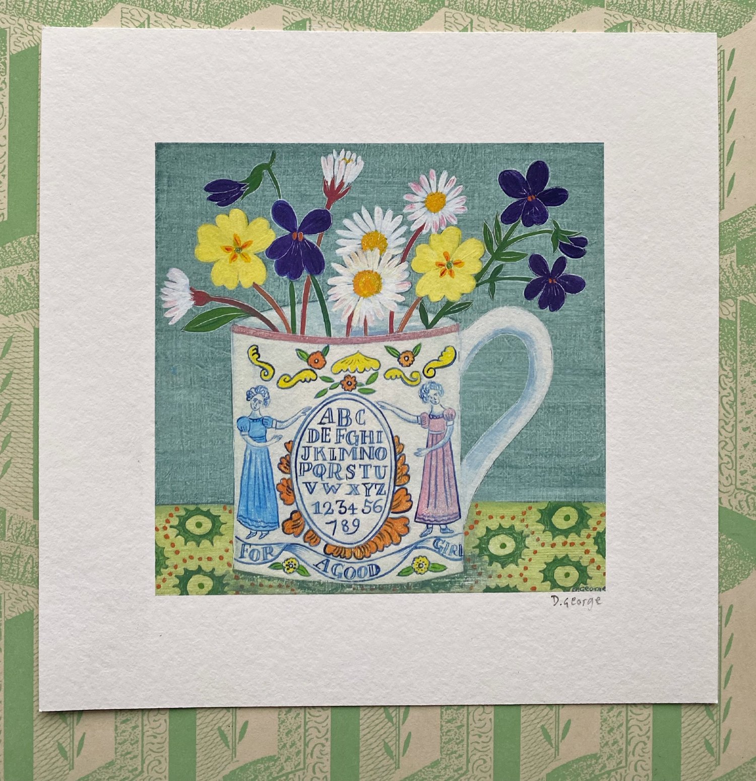 Image of Miniature Giclée print Alphabet cup