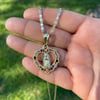 Virgecita gemstone heart necklace