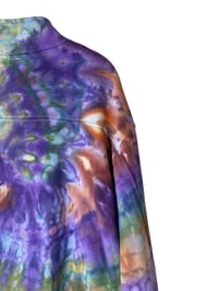 Image 3 of XL Ladies Half-Zip Pullover in Deep Spiral Ice Dye
