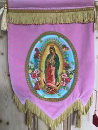 Image 2 of Handmade Wall Banner With The Virgin Of Guadalupe