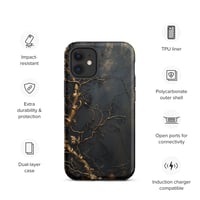 Image 9 of Gold and Black Tattered Texture Gnarled Roots Goth Inspired Tough Case for iPhone®