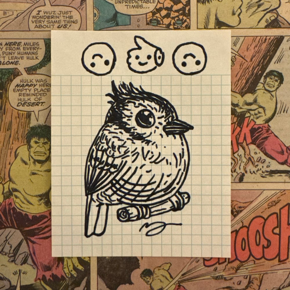Image of Fat Bird Sharpie Sketch #124
