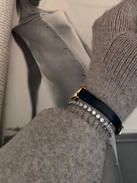 Image 4 of Dainty Black Genuine Leather Watch Oval Dial _ New Condition 