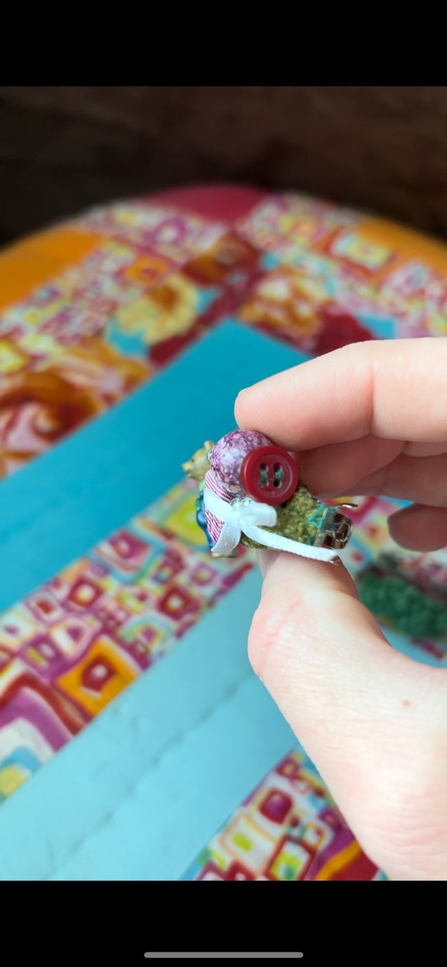 “Beary Picking” Upcycled Barrette