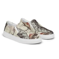 Image 1 of The Shire Inspired Illustrated Tree Trunk/Mushroom Men’s Slip-On Canvas Shoes