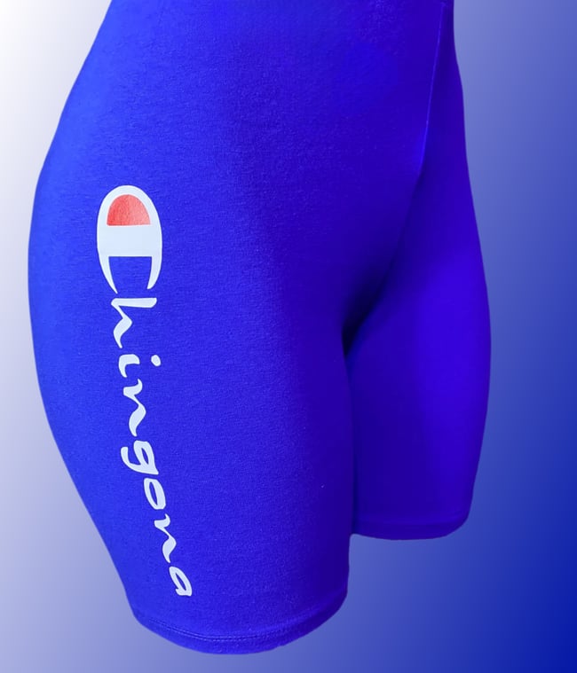 "Chingona" Biker Shorts Royal Blue