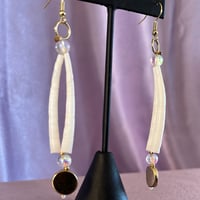 Image 2 of Small Dentalium earrings (iridescent) 