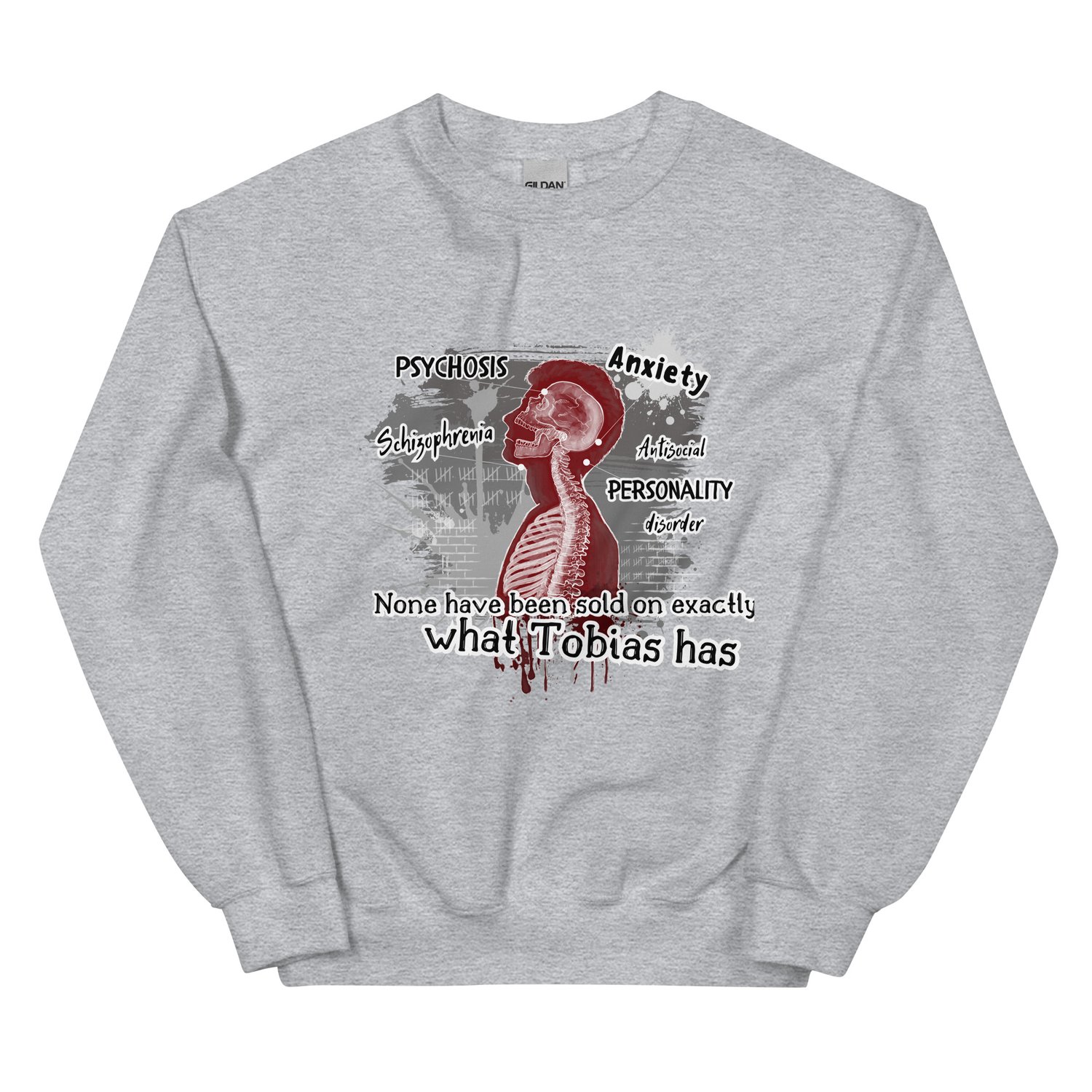 Image of Officially licensed Leigh Rivers Psychotic obsession Tobias Unisex Sweatshirt