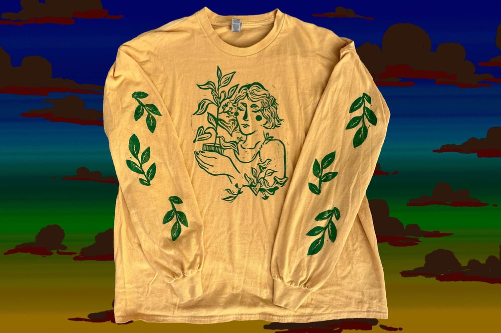 Image of MADE TO ORDER Plant Lady Hand-Printed Long Sleeve Shirt