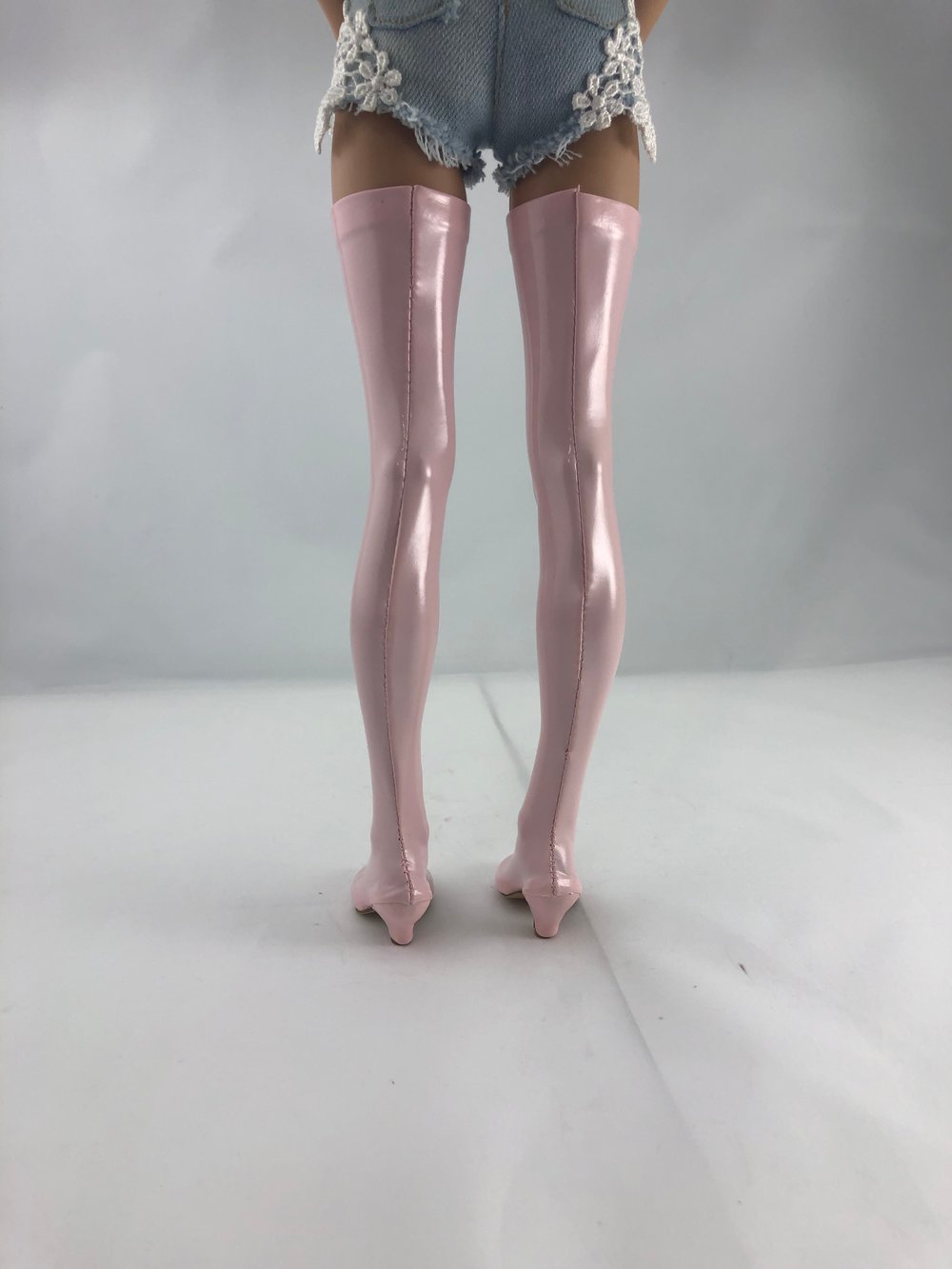 Pink Patent Thigh High Boots: Minifee